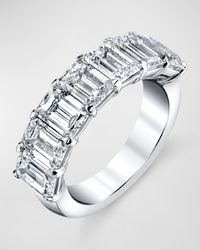 Platinum 7 Stone Band with Emerald Cut Diamonds, 2.30ct