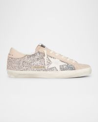 Superstar Glitter Leather Low-Top Sneakers