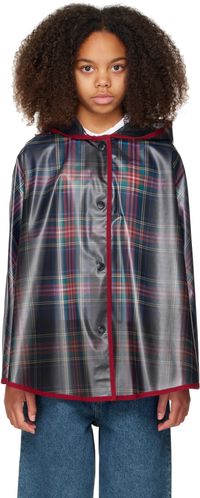 Dolce&Gabbana Kids Multicolor Tartan Print PVC Cape Jacket