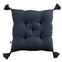 L'effet Papillon - Coussin de sol en velours de coton - Taille 40x40 - Bleu