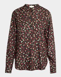 Rusak Polka Dot Silk-Blend Blouse