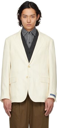 Polo Ralph Lauren Veston façon tailleur blanc cassé en lin