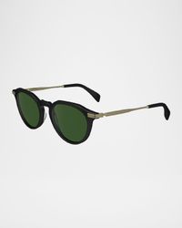 Men's Keats Acetate and Metal Round Sunglasses