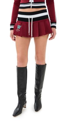 Off-White Track Pleated Serena Skirt Red Dahlia/Blue 38