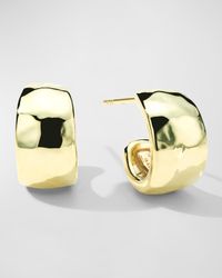 Classico Huggie Hammered Hoop Earrings in 18K Gold
