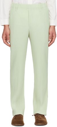 HOMME PLISSÉ ISSEY MIYAKE Green Tailored Pleats 1 Trousers