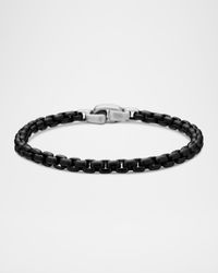 Men's Box Chain Bracelet in Darkened Silver, 5mm