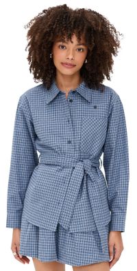BAUM UND PFERDGARTEN Matina Blouse Blue Flannel Check 34