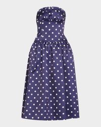 Polka Dot Satin Midi Dress