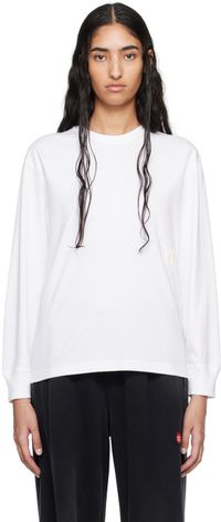 alexanderwang.t White Embossed Stacked Logo Long Sleeve T-Shirt