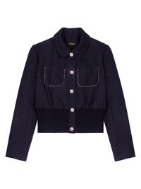 Women's Tweed Jacket - Black - Size 10