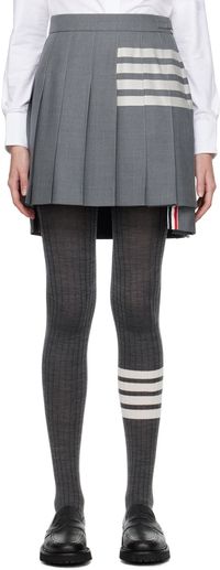 Thom Browne Gray Engineered 4-Bar Miniskirt