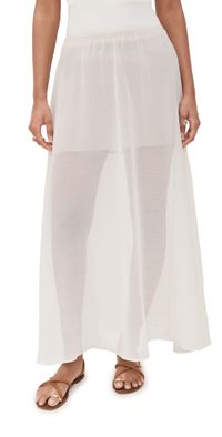 Enza Costa Japanese Yoryu Chiffon Skirt Off White 3