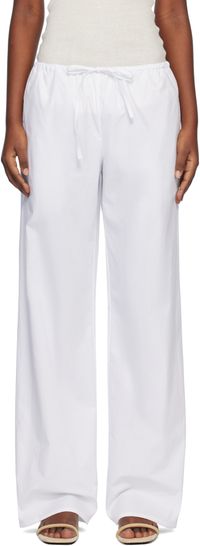 Matteau White Drawcord Trousers