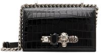 McQueen Black Mini Jewelled Satchel