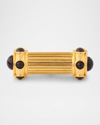 Stone Cross Bar Double Ring