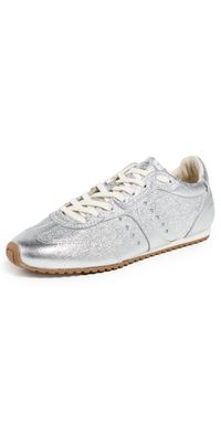 Larroudé Stella Sneakers Silver Metallic Leather 5.5