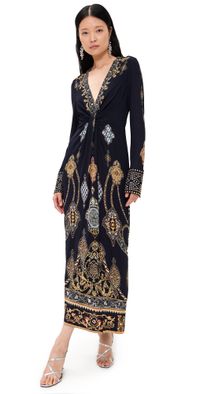 Camilla Long V Neck Twist Front Jersey Dress The Imperial Gate XS