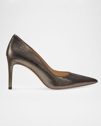 85mm Stuart Power Leather Noir Pumps