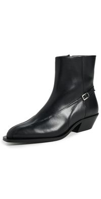 ALOHAS Lizzie Black Leather Ankle Boots Black 38