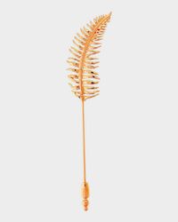 Men's Rose Gold-Tone Fern Lapel Pin