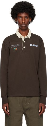 Kijun Brown Embroidered Polo
