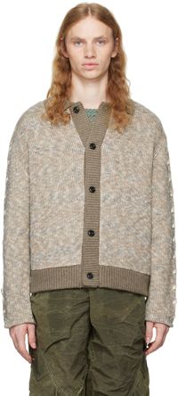 Andersson Bell Beige Unbleached Lace-Up Cardigan