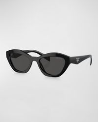 Triangle Logo Acetate Butterfly Sunglasses