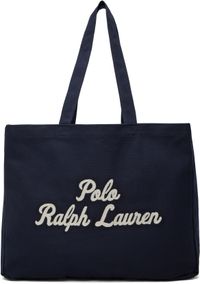 Polo Ralph Lauren Navy Embroidered Canvas Tote