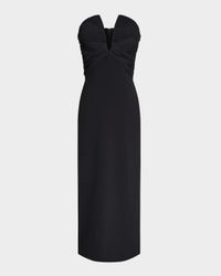 Marguerite Strapless Plunge Midi Dress