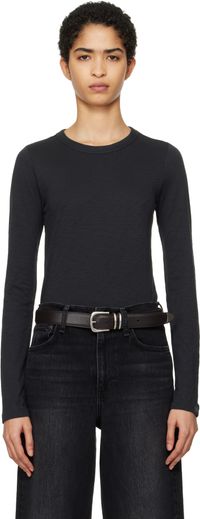 rag & bone Black 'The Slub Long Sleeve' T-shirt