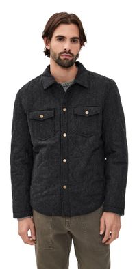 Billy Reid Onion Quilted Theo Shirt Jacket Charcoal Heather L