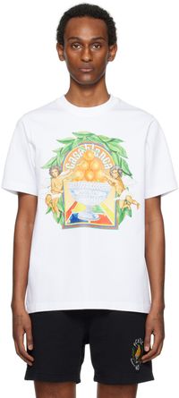 Casablanca T-shirt Triomphe d'orange blanc