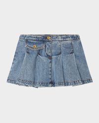 Girl's Pleated Denim Skirt, Size 12M-4