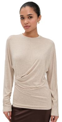 Vince Fixed Drape Long Sleeve Crew Tee Black XXS