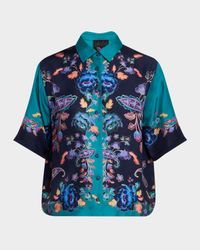 Claudine Floral-Print Crepe De Chine Shirt