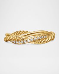 Petite Infinity Band Ring with Diamonds in 18K Gold, 4mm