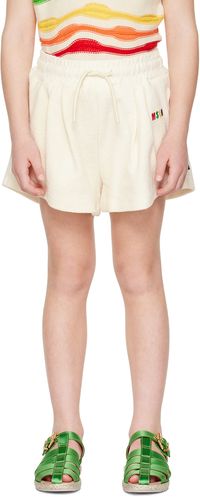 MSGM Kids Kids Off-White Embroidered Shorts
