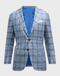 Men's Plaid Wool-Cashmere Sport Coat