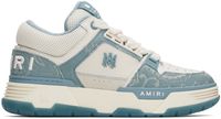 AMIRI Baskets MA-1 bleu et blanc cassé en denim à motif cachemire