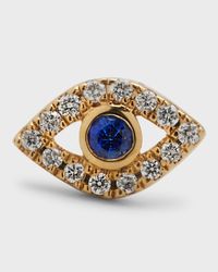 14k Diamond Mini Evil Eye Single Stud Earring