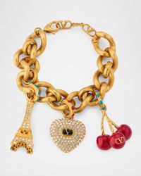 Chez Valentino Bracelet in Metal, Enamel and Swarovski Crystals