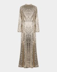Beatrice Sequined Long-Sleeve Gown