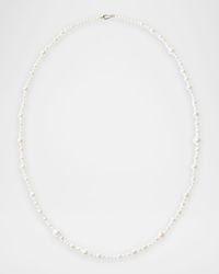 14K Yellow Gold Multi-Size White Freshwater Pearl Strand Necklace