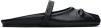 Marni Black Nappa Leather Little Bow Sabot Slippers