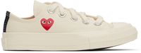 COMME des GARÇONS PLAY Kids Beige Converse Edition Chuck 70 OG Single Heart Low Top Sneakers