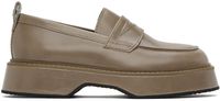 AMI Paris Brown Square Toe Loafers