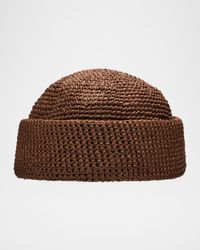 Men's Doroteo Raffia Crochet Beanie Hat