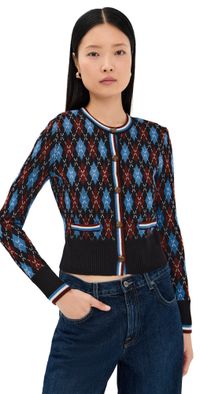 Veronica Beard Sylvane Cardigan Black multi L