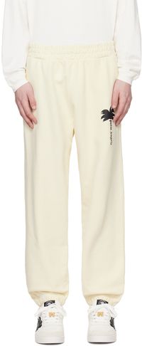 Palm Angels Pantalon de survêtement blanc cassé à logo modifié
